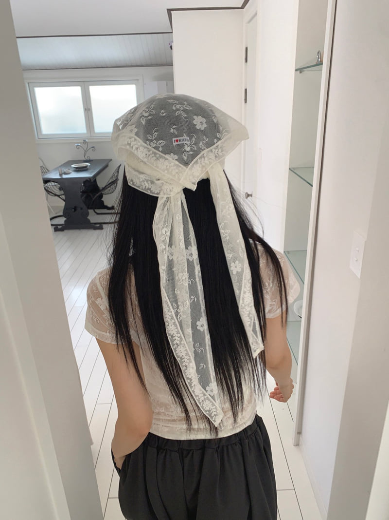 Jkichi - Korean Women Fashion - #womensfashion - Floral Mesh Scarf - 8