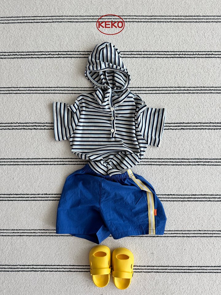 Keko - Korean Baby Fashion - #babyclothing - K Triple Stripe Hooded Tee - 4