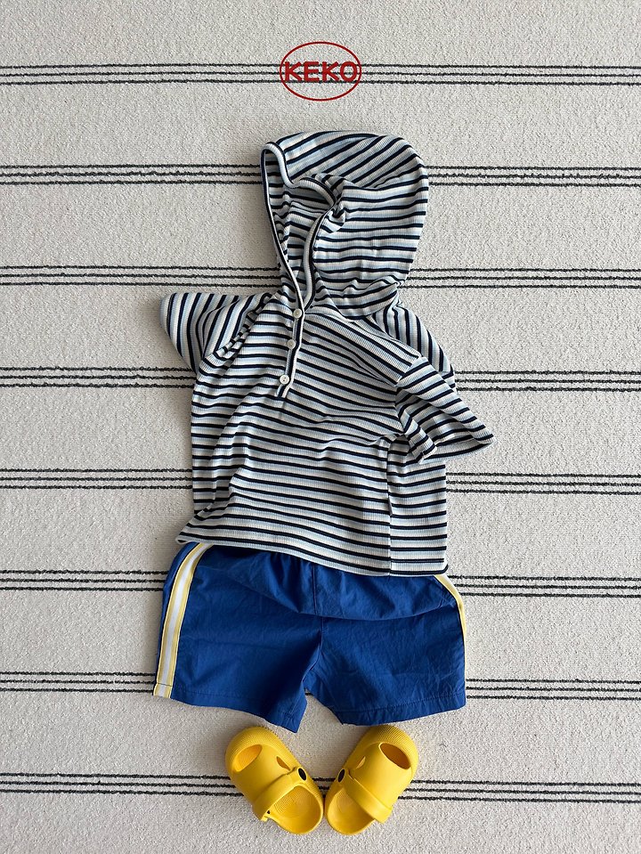 Keko - Korean Baby Fashion - #babyfever - K Triple Stripe Hooded Tee - 5