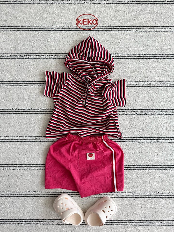 Keko - Korean Baby Fashion - #babylifestyle - K Triple Stripe Hooded Tee - 7