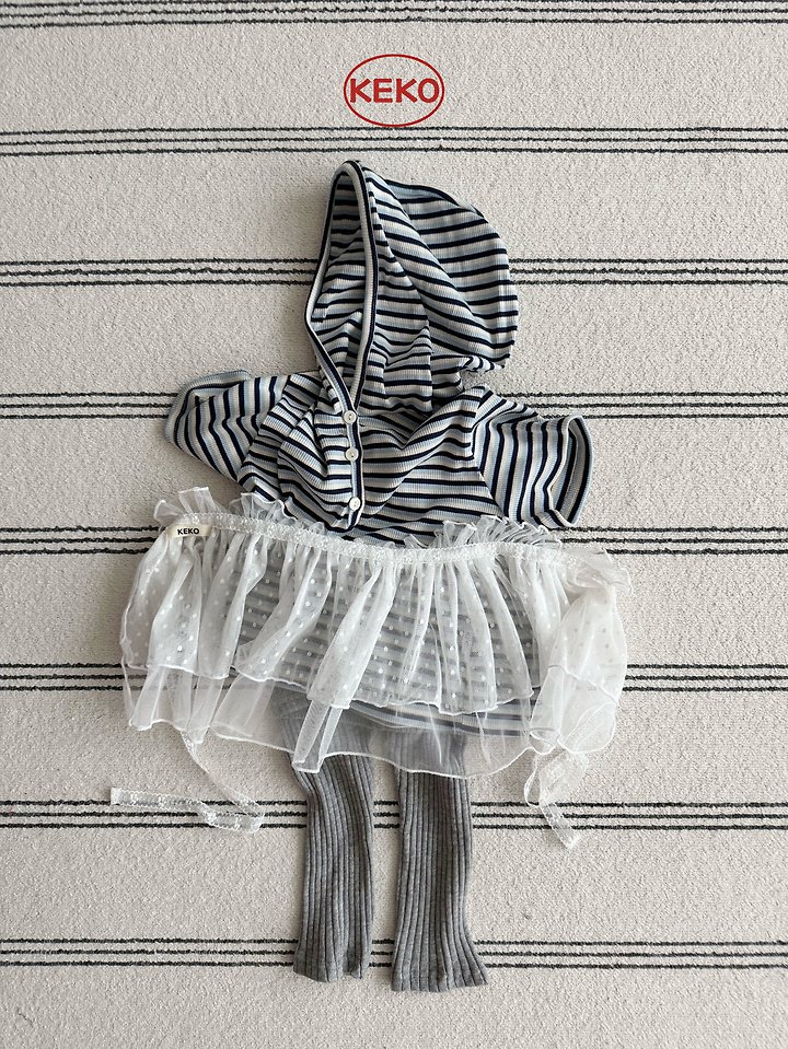 Keko - Korean Baby Fashion - #babyoutfit - K Triple Stripe Hooded Tee - 10
