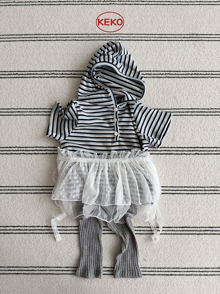 Keko - Korean Baby Fashion - #babyoutfit - K Triple Stripe Hooded Tee - 11