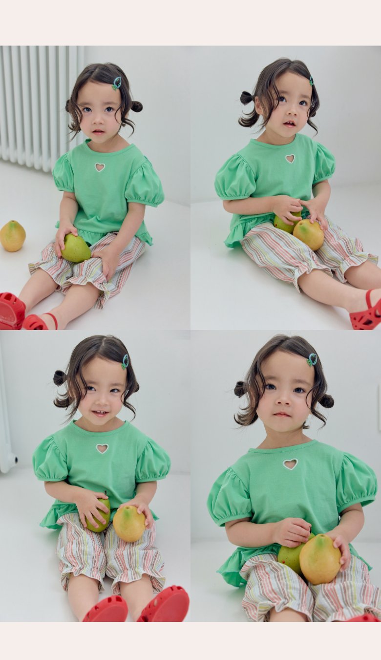 Kikimora - Korean Children Fashion - #Kfashion4kids - Heart Summer Frill Tee - 10