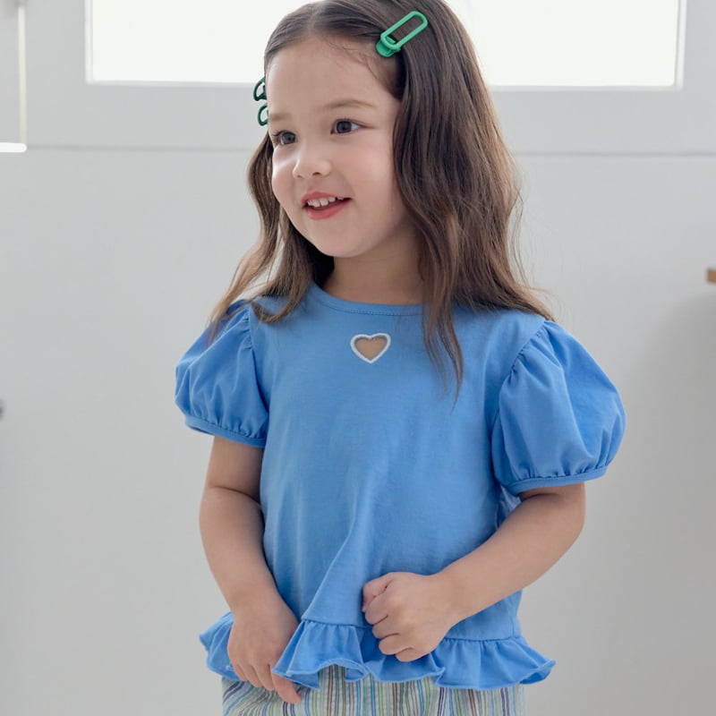 Kikimora - Korean Children Fashion - #childofig - Heart Summer Frill Tee - 2