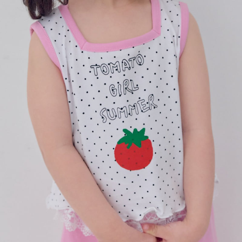 Kikimora - Korean Children Fashion - #designkidswear - Tomato Sleeveless Top - 2