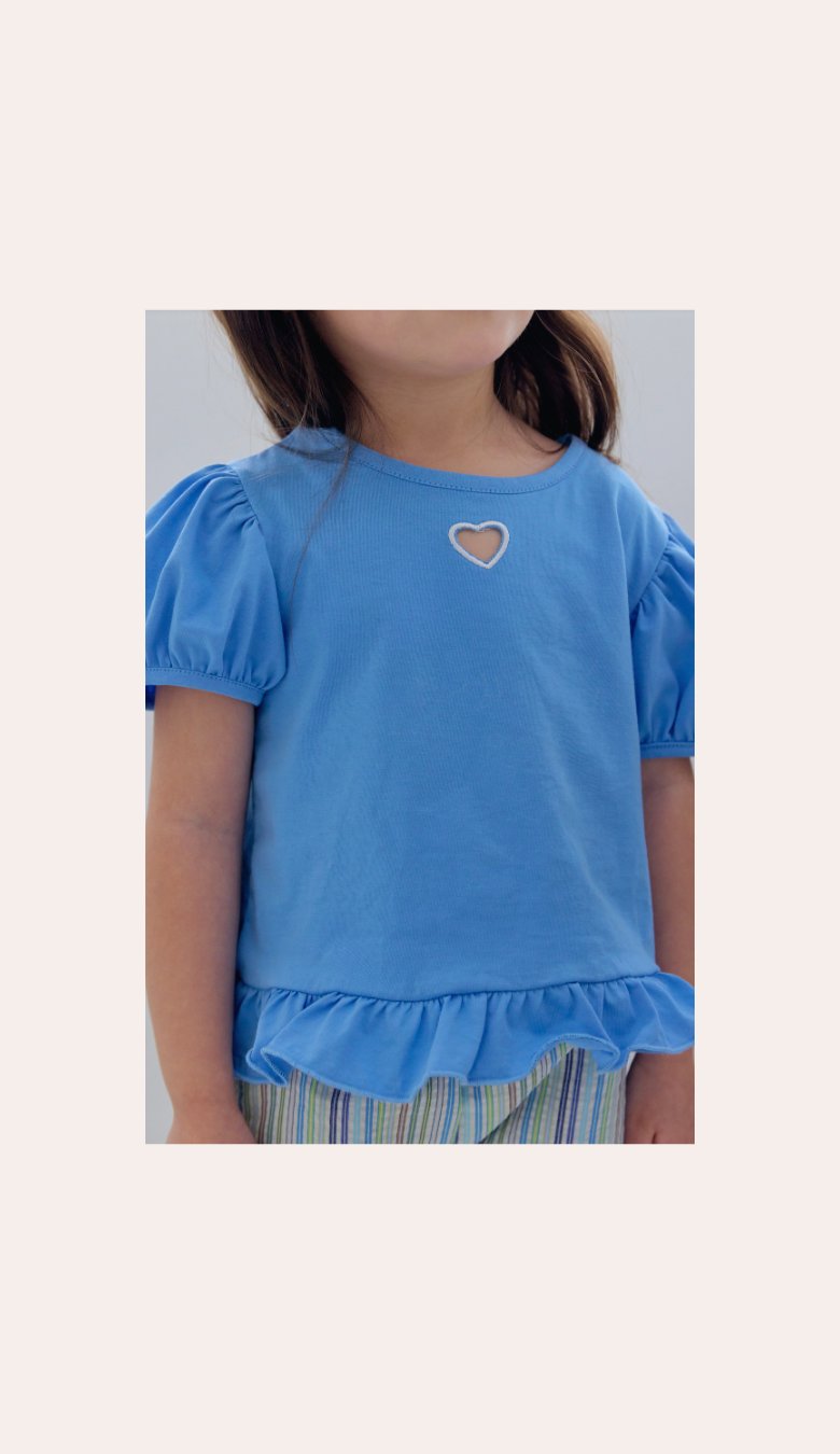 Kikimora - Korean Children Fashion - #discoveringself - Heart Summer Frill Tee - 5