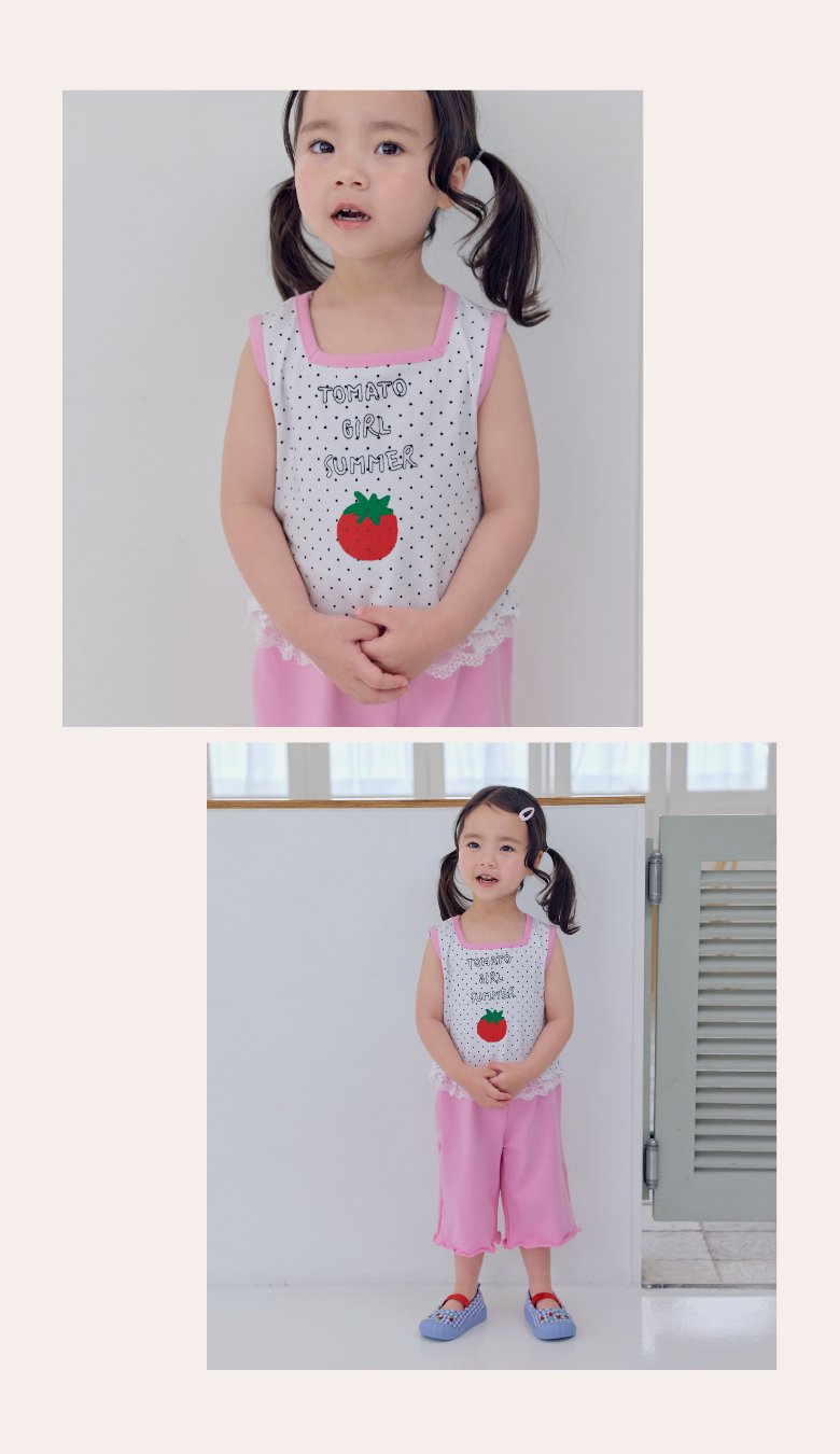 Kikimora - Korean Children Fashion - #kidsshorts - Tomato Sleeveless Top - 5