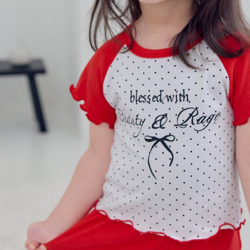 Kikimora - Korean Children Fashion - #kidsshorts - Beauty Dot Tee - 2