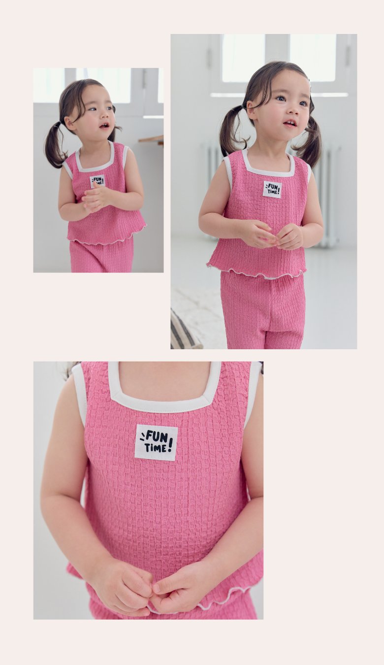 Kikimora - Korean Children Fashion - #kidsstore - Embossed Sleeveless Top - 11