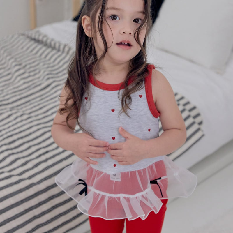 Kikimora - Korean Children Fashion - #kidzfashiontrend - Heart Ballerina Sleeveless Top - 2