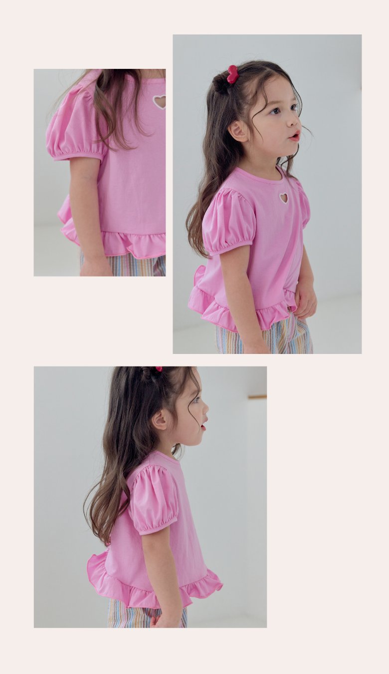 Kikimora - Korean Children Fashion - #magicofchildhood - Heart Summer Frill Tee - 12