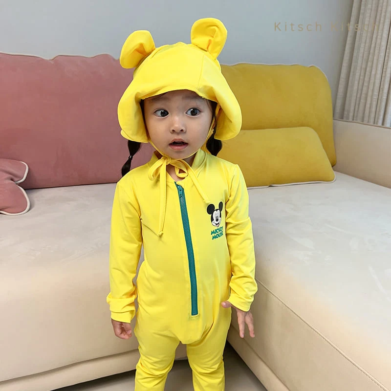 Kitsch Kitsch - Korean Baby Fashion - #babyclothing - You & Me Rash Guard Suit (With Hat)