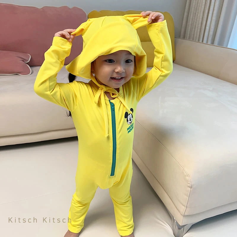 Kitsch Kitsch - Korean Baby Fashion - #babyfashion - You & Me Rash Guard Suit (With Hat) - 2