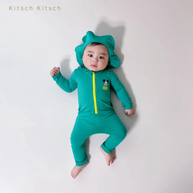 Kitsch Kitsch - Korean Baby Fashion - #babyfever - You & Me Rash Guard Suit (With Hat) - 4
