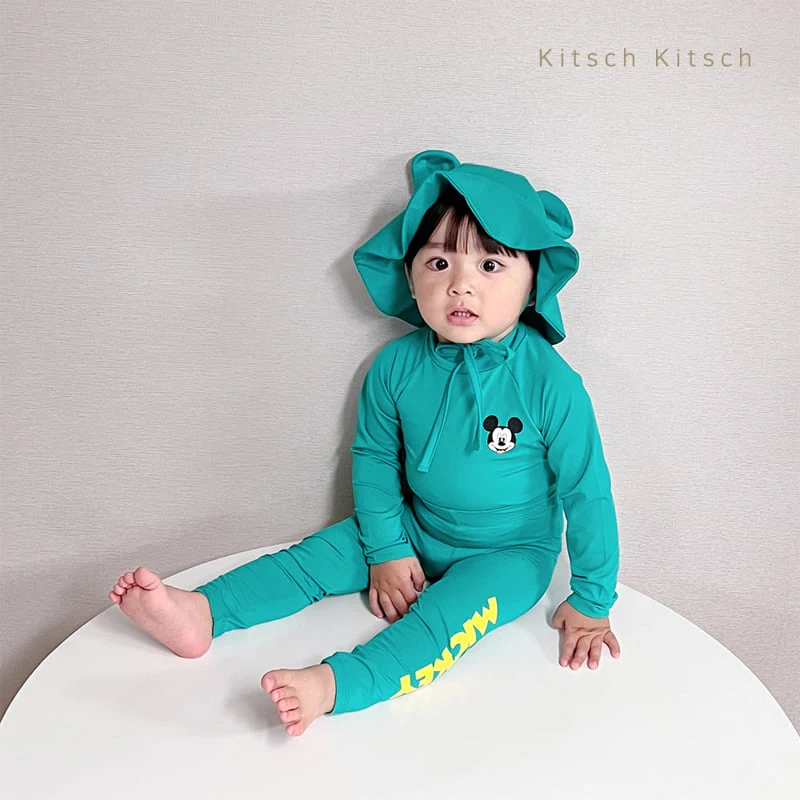 Kitsch Kitsch - Korean Baby Fashion - #babylifestyle - You & Me Rash Guard Suit (With Hat) - 5