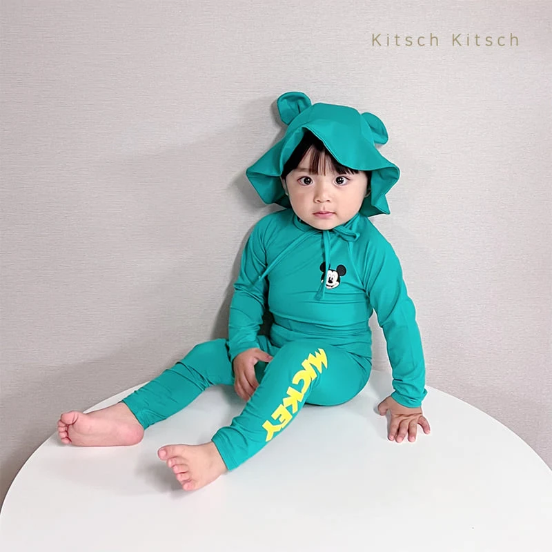Kitsch Kitsch - Korean Baby Fashion - #babyoninstagram - You & Me Rash Guard Suit (With Hat) - 6