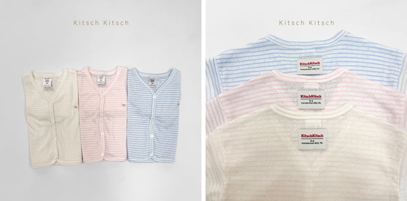 Kitsch Kitsch - Korean Baby Fashion - #babywear - Sketch Eyelet Stripe Cardigan - 2