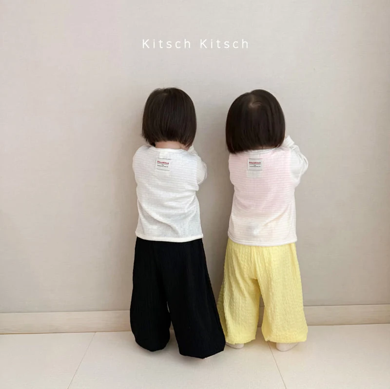 Kitsch Kitsch - Korean Baby Fashion - #smilingbaby - Sketch Eyelet Stripe Cardigan - 5