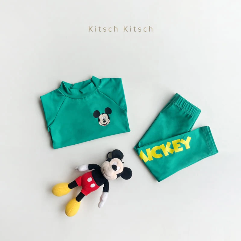 Kitsch Kitsch - Korean Children Fashion - #fashionkids - You & Me Rash Guard Set (With Hat) - 2