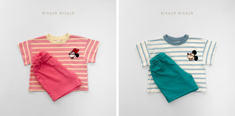 Kitsch Kitsch - Korean Children Fashion - #kidsstore - D Wink Candy Stripe Summer Set-Up - 5