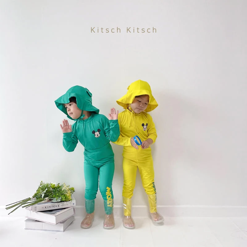Kitsch Kitsch - Korean Children Fashion - #kidsshorts - You & Me Rash Guard Set (With Hat) - 4
