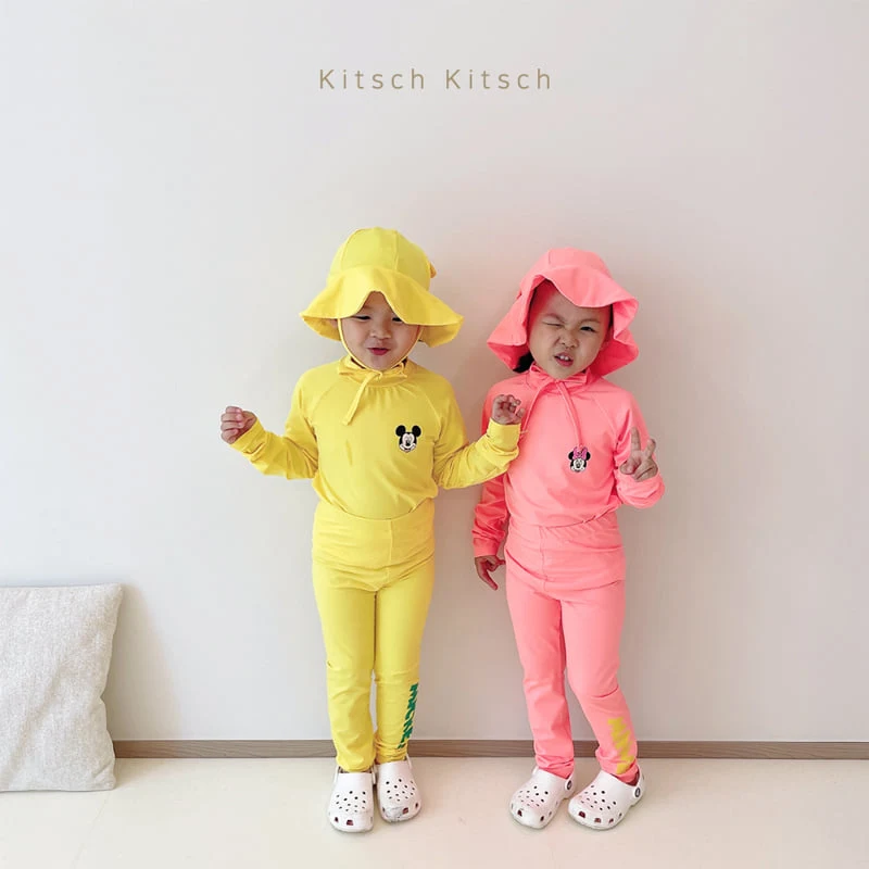 Kitsch Kitsch - Korean Children Fashion - #littlefashionista - You & Me Rash Guard Set (With Hat) - 7