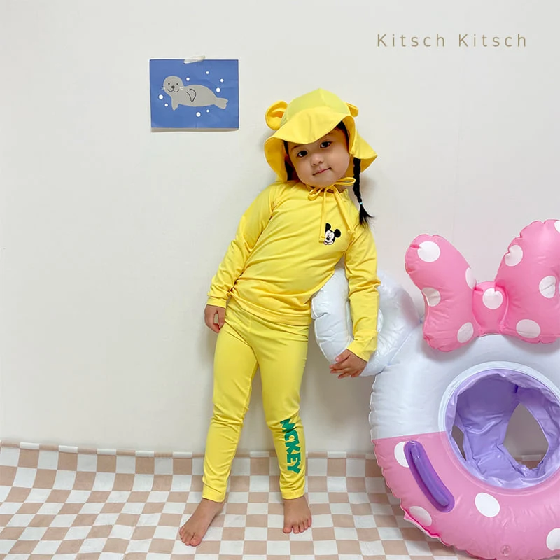 Kitsch Kitsch - Korean Children Fashion - #minifashionista - You & Me Rash Guard Set (With Hat) - 9
