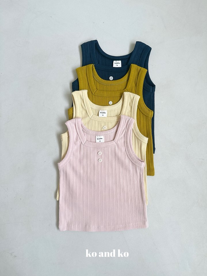 Ko And Ko - Korean Baby Fashion - #babyboutique - Button Ribbed Sleeveless Top - 3