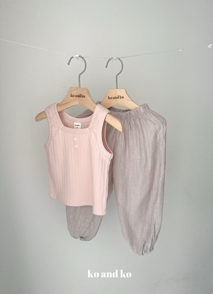Ko And Ko - Korean Baby Fashion - #babyfashion - Button Ribbed Sleeveless Top - 7