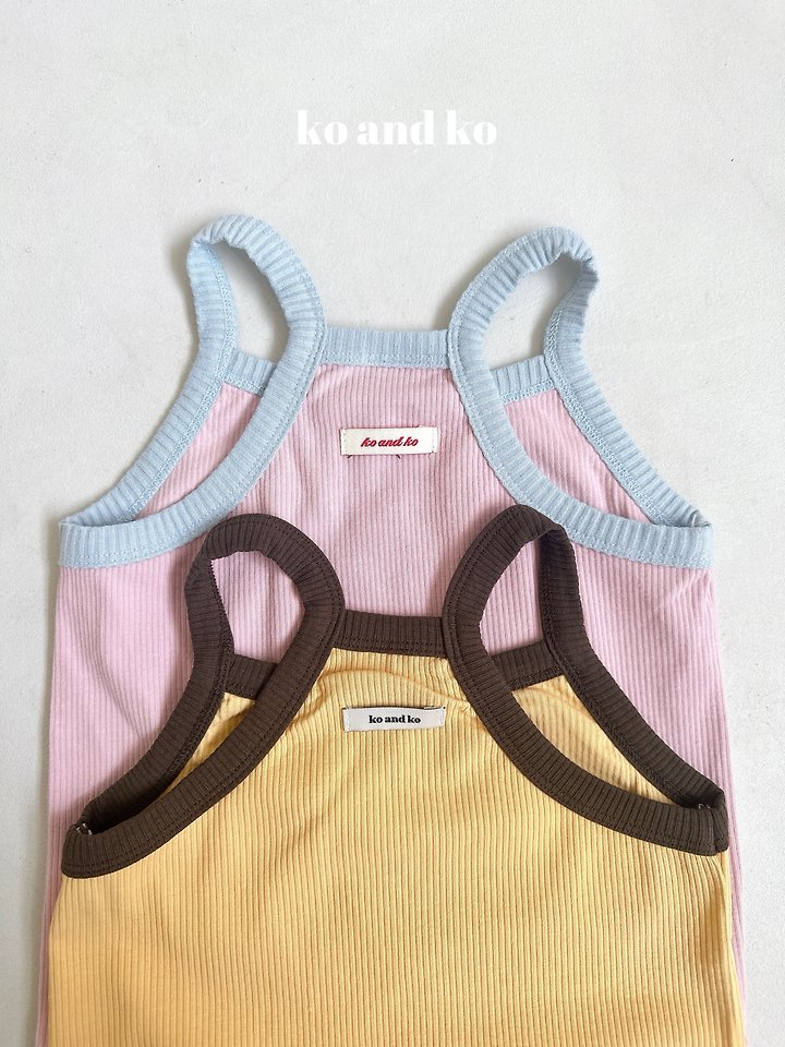 Ko And Ko - Korean Baby Fashion - #babyfever - Combo Strap Sleeveless Top