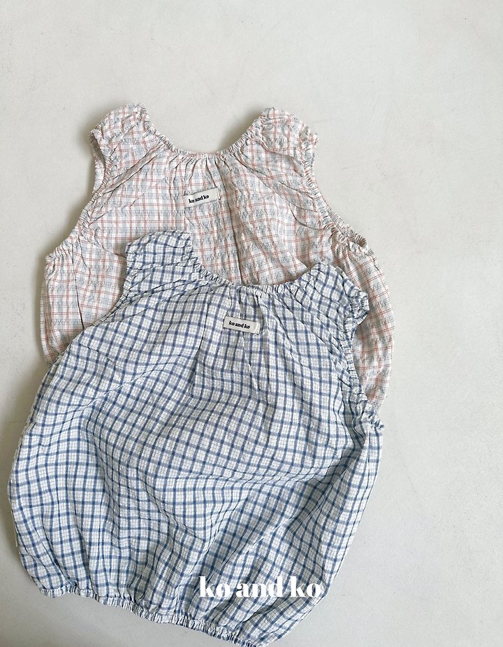 Ko And Ko - Korean Baby Fashion - #babyfever - Bubble Banding Top (Check)