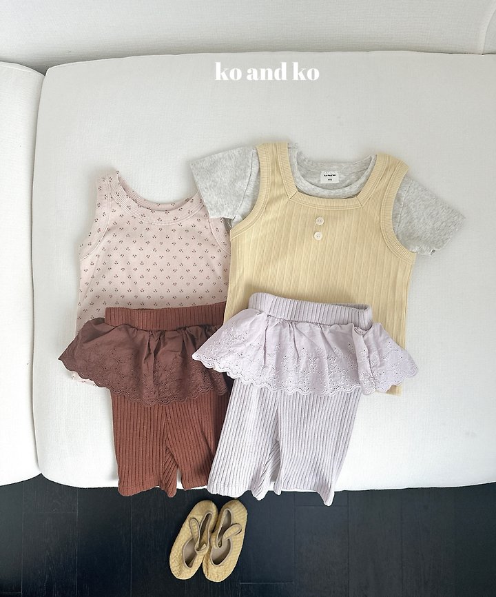 Ko And Ko - Korean Baby Fashion - #babygirlfashion - Button Ribbed Sleeveless Top - 9