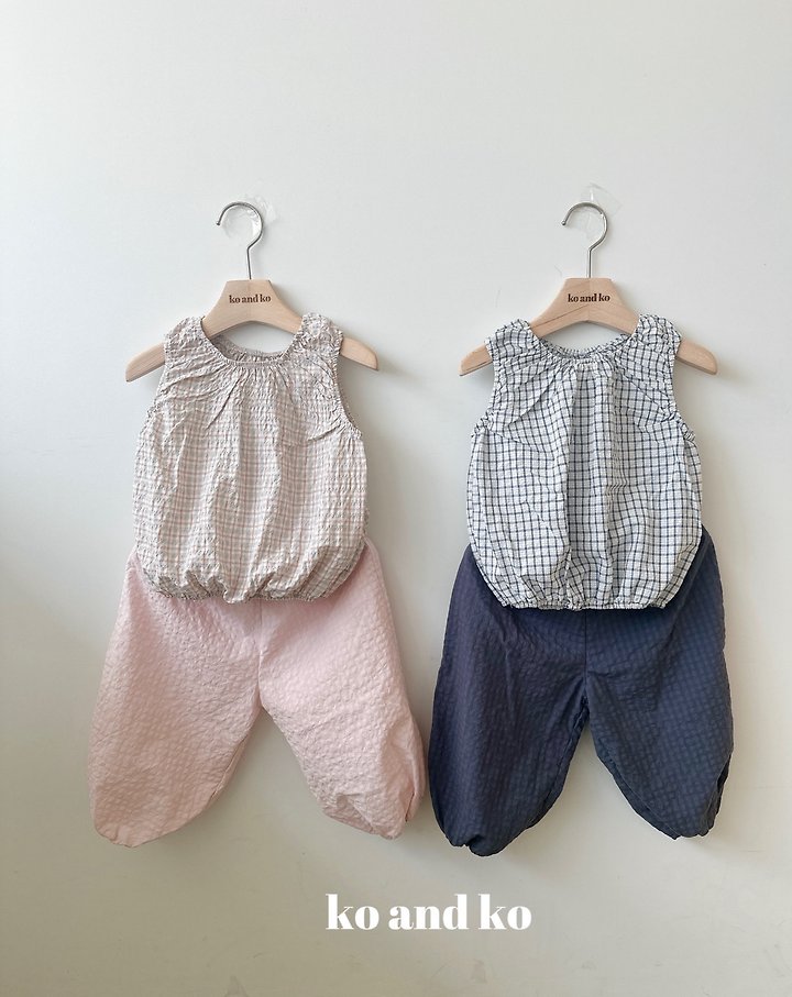 Ko And Ko - Korean Baby Fashion - #babylifestyle - Bubble Banding Top (Check) - 3