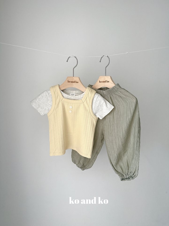 Ko And Ko - Korean Baby Fashion - #babyoninstagram - Button Ribbed Sleeveless Top - 11