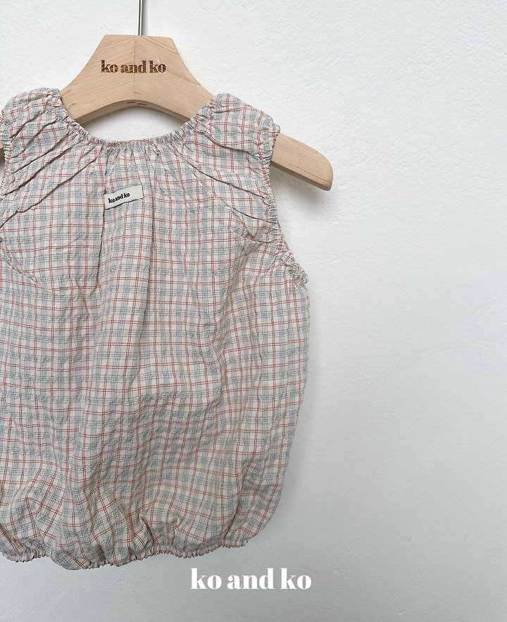 Ko And Ko - Korean Baby Fashion - #babylifestyle - Bubble Banding Top (Check) - 4