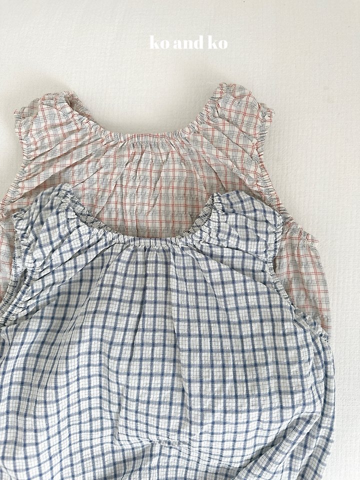 Ko And Ko - Korean Baby Fashion - #babyoutfit - Bubble Banding Top (Check) - 6