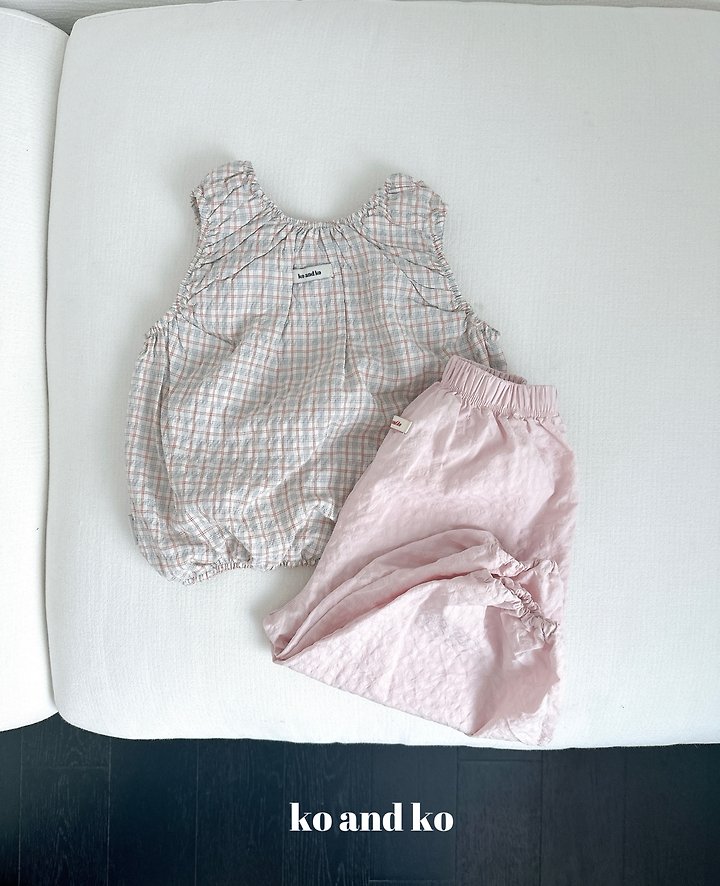 Ko And Ko - Korean Baby Fashion - #babyoutfit - Bubble Banding Top (Check) - 7
