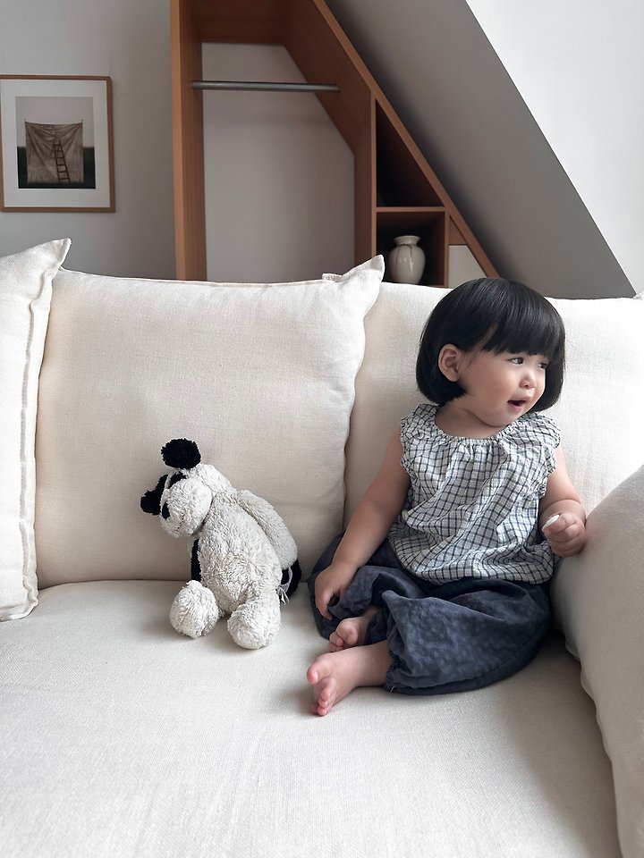 Ko And Ko - Korean Baby Fashion - #onlinebabyboutique - Bubble Banding Top (Check) - 9