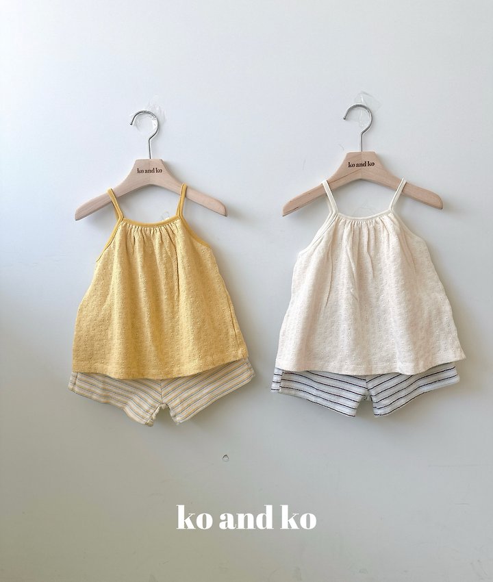 Ko And Ko - Korean Baby Fashion - #onlinebabyboutique - Fried Shirring Sleeveless Top - 4