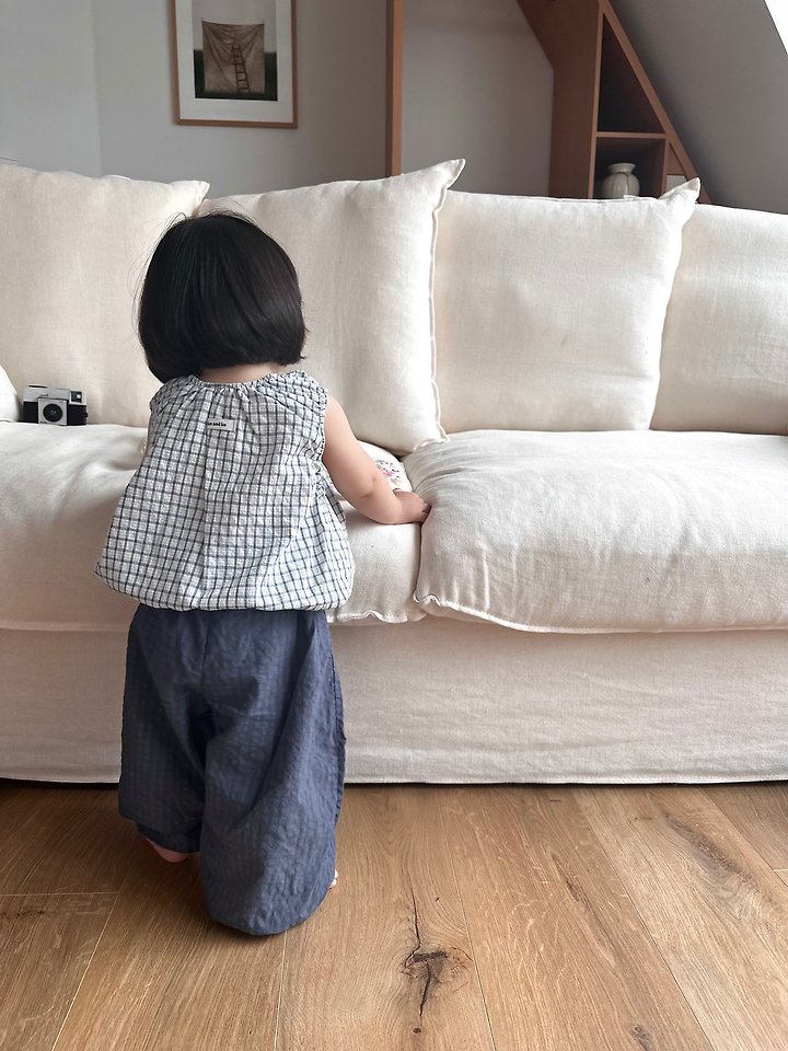 Ko And Ko - Korean Baby Fashion - #onlinebabyshop - Bubble Banding Top (Check) - 10