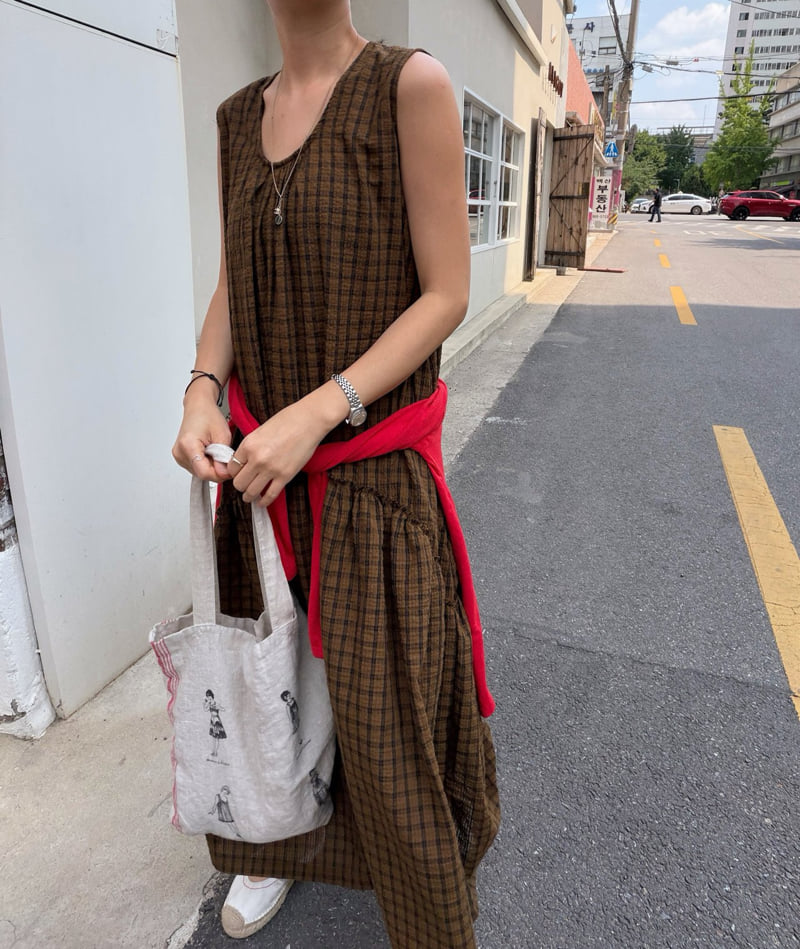 Lagrass - Korean Women Fashion - #momslook - Better Check One-piece - 10