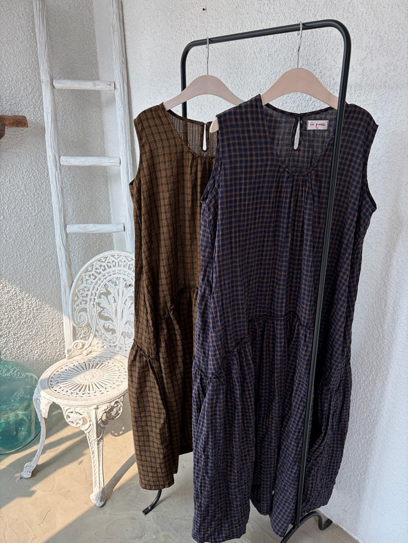 Lagrass - Korean Women Fashion - #momslook - Better Check One-piece - 6