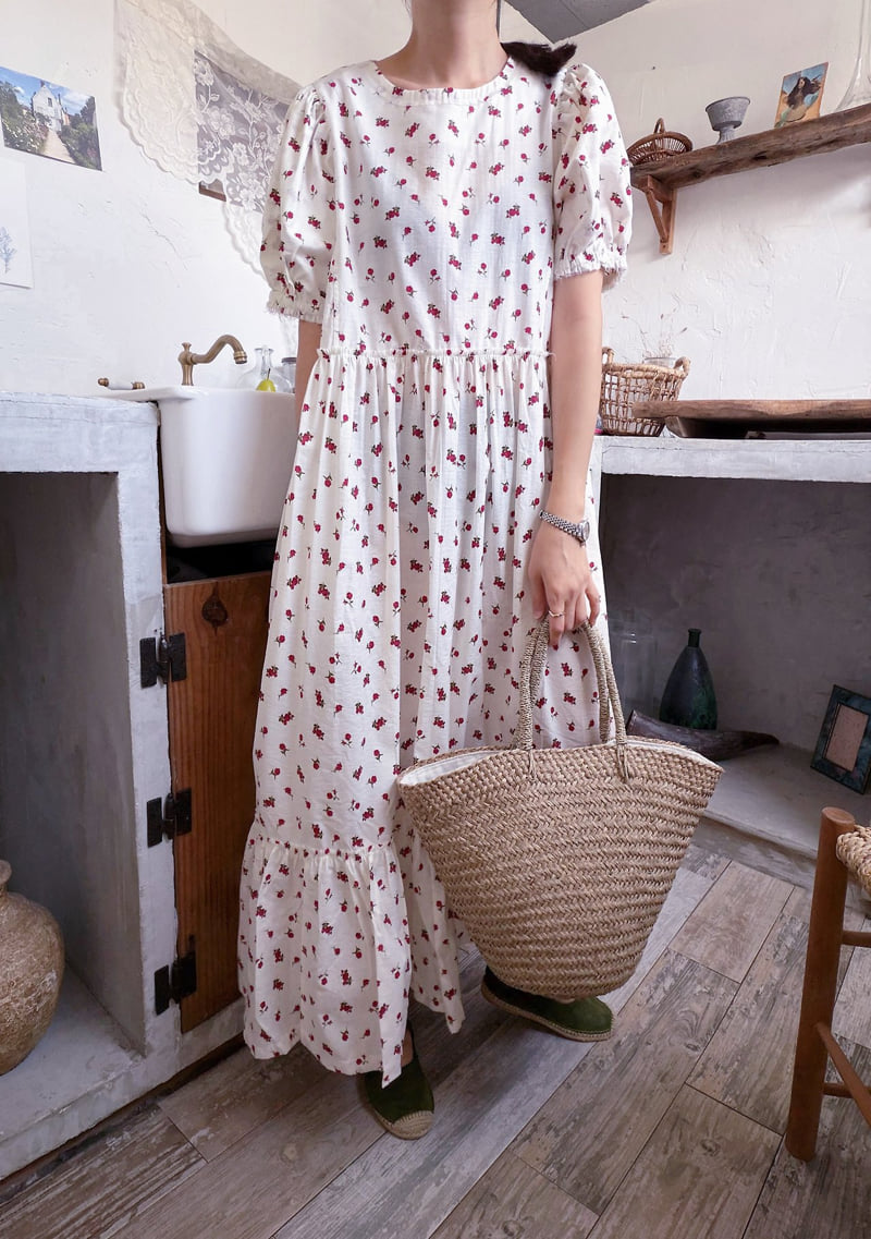 Lagrass - Korean Women Fashion - #vintageinspired - Rose One-piece - 2