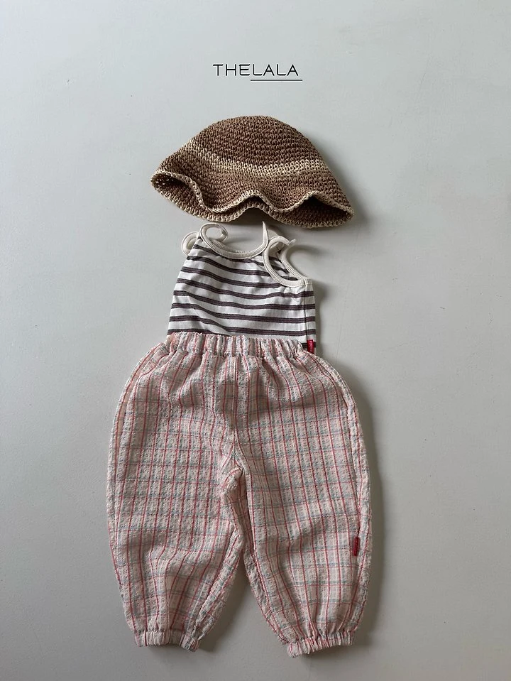 Lala - Korean Baby Fashion - #babyboutiqueclothing - Sherbet Check Pants - 8