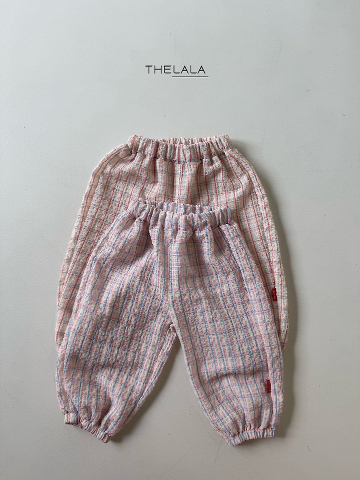 Lala - Korean Baby Fashion - #babygirlfashion - Sherbet Check Pants - 12
