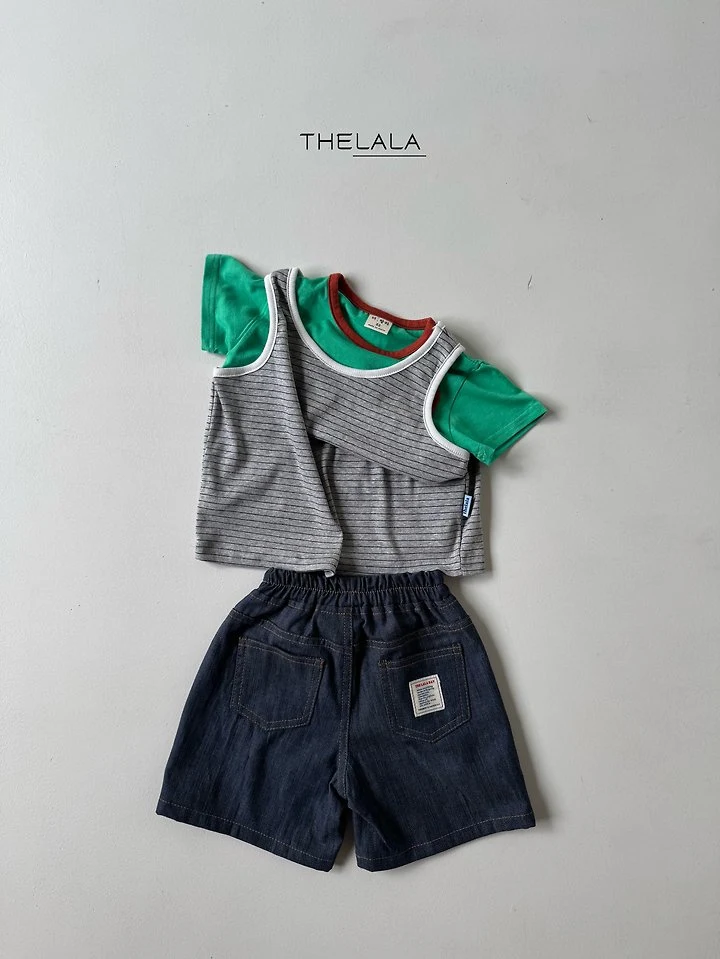 Lala - Korean Baby Fashion - #babygirlfashion - Boxy Stripe Sleeveless Top - 11