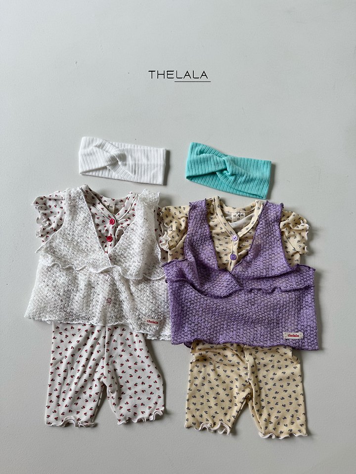Lala - Korean Baby Fashion - #babygirlfashion - Cherry Set - 3