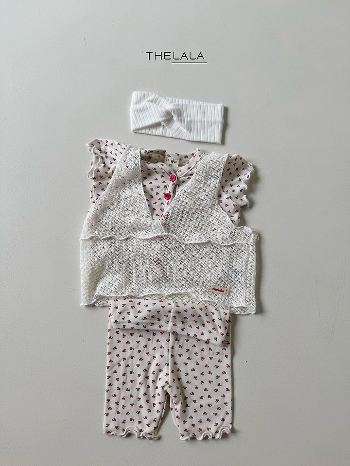 Lala - Korean Baby Fashion - #babygirlfashion - Cherry Set - 4