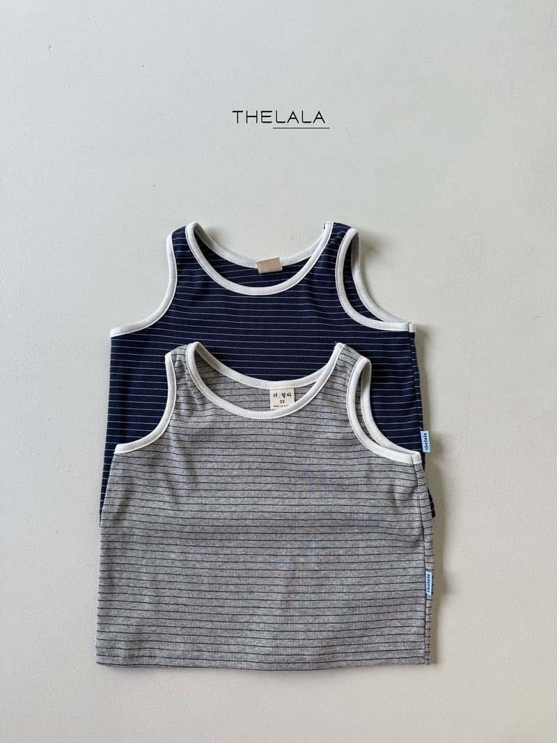 Lala - Korean Baby Fashion - #babyoutfit - Boxy Stripe Sleeveless Top
