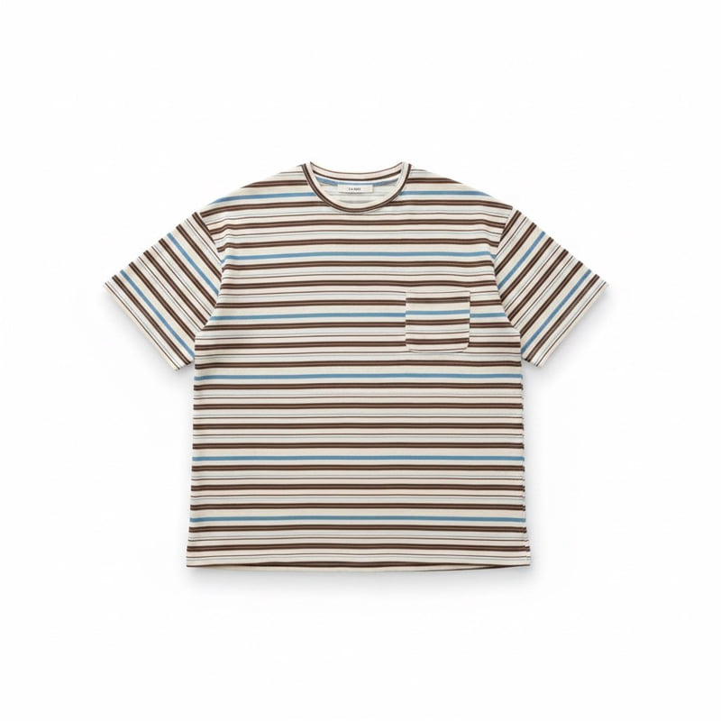 Le Etoile - Korean Women Fashion - #momslook - Striped Boxy Pocket Tee - 11
